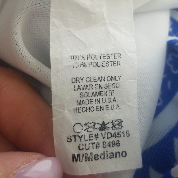 VIjo Couture Blue & White Patterned Slip Dress - Picture 6 of 7